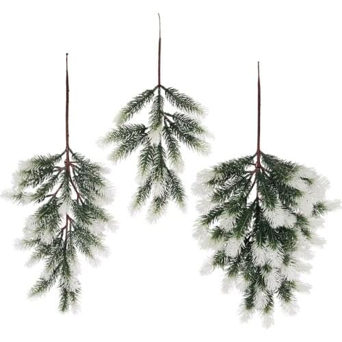 Artificial Cedar Snow Pine Branches Christmas tree Wedding Xmas DIY Home Table Decorative Plants