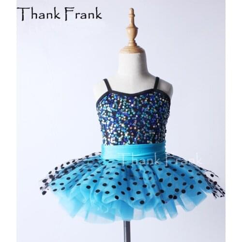 Sequin Camisole Professional Ballet Tutu Dress Kids Adult Girls Women Dot Dance Costume C109
