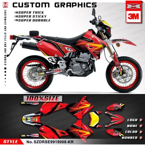 KUNGFU GRAPHICS Custom Motorcycle Racing Decals for DRZ400SM DRZ 400 Enduro 1999 to 2019 KLX 400R 2002 to 2004
