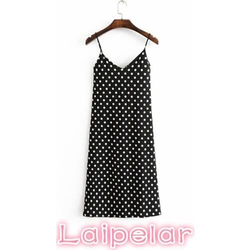 Summer dress women black white dots party dresses sexy backless off shoulder sleeveless dress casual beach midi dress eleant
