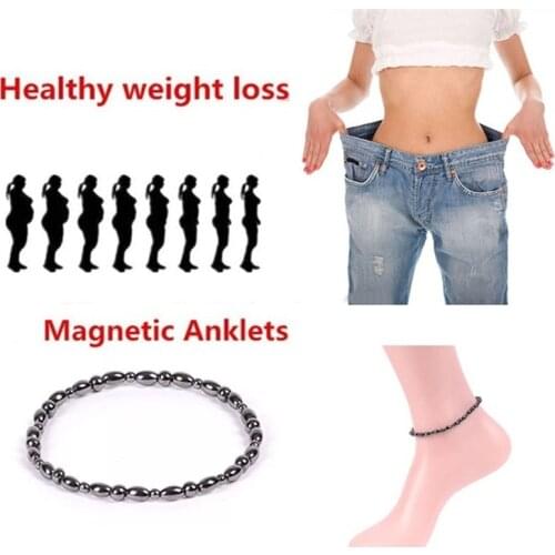 Loss Weight Magnetic Round Black Stone Therapy Bracelet Health Care Luxury Charm Bracelets for Women Man