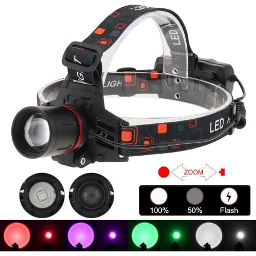 Zoomable Brightest XML-T6 LED Night Hunting Light Waterproof Rechargeable Hunting Headlight with USB Cable for Hog Predator