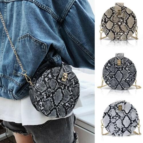 Fashion Women Small Vintage Handbag PU Snake Skin Printed Shoulder Bag Retro Messenger Bag Women Satchel Tote Purse Bags