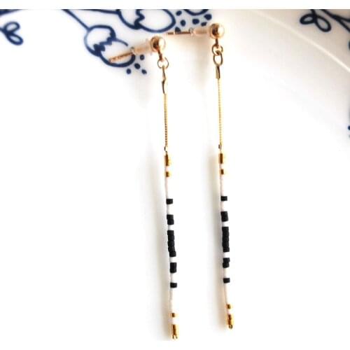 Gold silver fashion jewelry stud earrings handmade MIYUKI Delica Beads designer minimalist for women gift