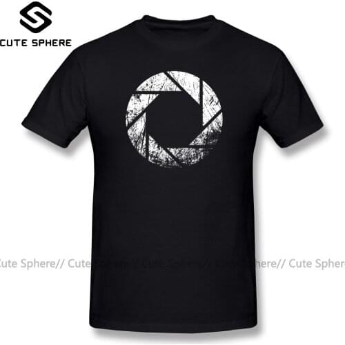 Portal T Shirt Aperture Laboratories Distressed T-Shirt 100 Cotton Male Tee Shirt Print Casual Short-Sleeve Plus size Tshirt