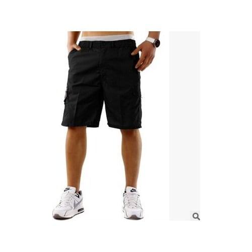Mens Holiday Cotton Casual Summer Half Short Stretch Slim Fit Knee Length Solid Elastic Waist Shorts
