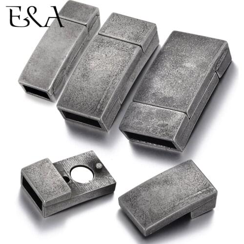 Stainless Steel Magnetic Clasp Hole 6*3mm 8*3mm 10*3mm Vintage Leather Cord Magnet Clasps Bracelet DIY Jewelry Making Supplies