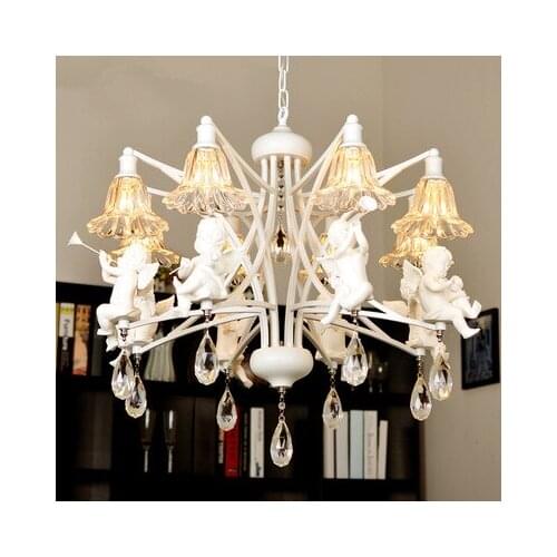 New Arrival Newly European Modern Nordic Style Creative Brief Restaurant Lights Angel Violin Personalized Crystal Pendant Lamp