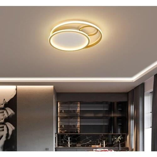 Nordic Luxury LED Ceiling Lights Gold Black Dining Room Kitchen Studyroom Bedroom Hall Indoor Home Decorative Lamps AC90-260V
