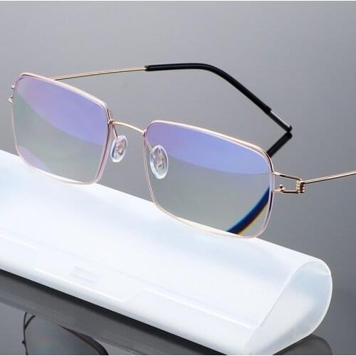 Handmade No Screw,No soldering,Flex Stainless Steel Blue Light Blocking Reading Glasses