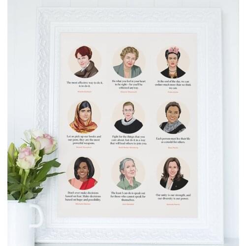Female Power In History Poster Art Feminism Canvas Painting Print Picture Living Room Home Girl Room Wall Decoration Frameless