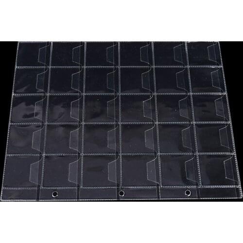 1 or 2 Sheets High Quality 30 Pockets Plastic Coin Holders Storage Collection PVC Material Money Album Case