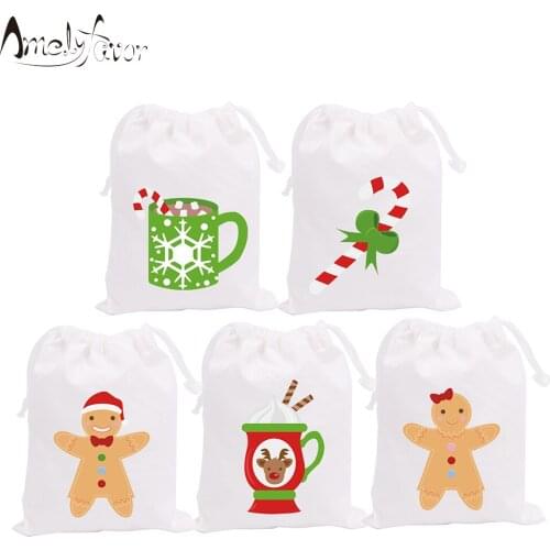 Christmas Theme Party Favor Bags Series 2 Gingerbread Man Reindeer Snow Candy Bags Gift Bags Christmas Party Container Supplies
