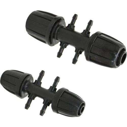 Garden Hose 3/8" 1/2" to 1/8 Hose connector 4-way water splitter 3/5 barbed double way irrigation connector screw 8/11 16mm 1pcs