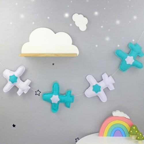 Nordic Felt Airplane Garland Party Banner Kids Room Nursery Hanging Wall Decor Christmas Best Gifts Baby Shower Bunting Ornament
