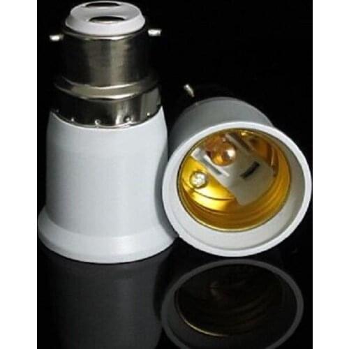 LED Halogen CFL Light Lamp Adapter B22 to E27 Bayonet Socket to Edison Fitting Globe X20