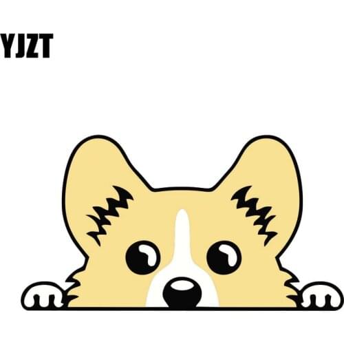 YJZT 12CM*6.6CM Lovely Pembroke Welsh Corgi Car Window Reflective Decal Sticker C1-7306