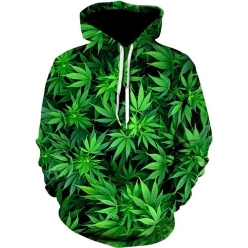 3D Printed Green Leaf Hoodie Men Clothes 2020 Autumn Sweatshirt Men Harajuku Casual Funny Hoodie Tops High Quality Drop Shipping
