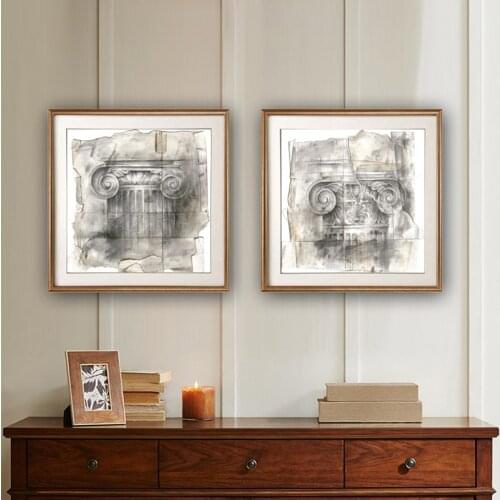 Creative Retro Black White Abstract Sketch Style Roman Column Art Print Poster Canvas Painting For Living Room Home Deco Picture