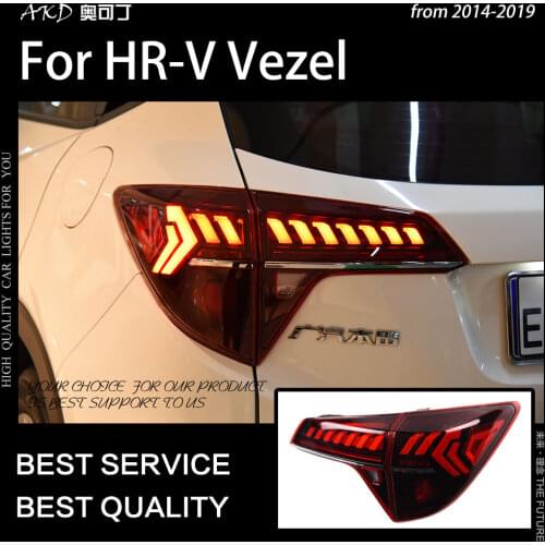 AKD Car Styling for HR-V Tail Lights 2014-2020 Vezel LED Tail Light HRV LED Rear Lamp DRL Signal Brake Reverse auto Accessories
