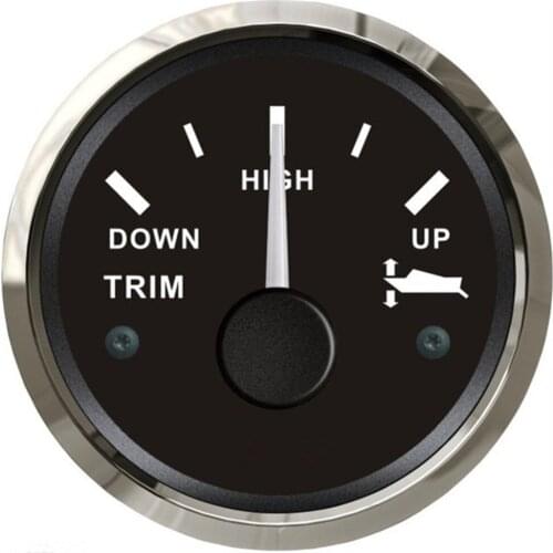 1pc 52mm Trim Gauges Balance Gauge Vertical Speed Indicator Trim Meters Down to Up for Boat Automobile Black Color