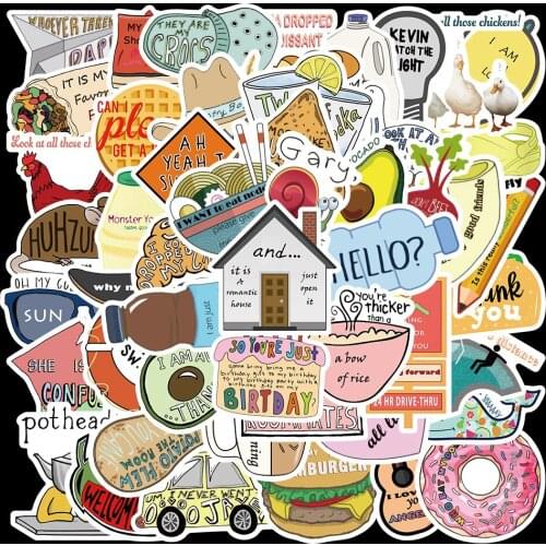 10/50PCS Fresh Vine English Graffiti Sticker For Guitar Suitcase Laptop Phone Fridge Aesthetic Car Cool Decal Stickers Kid Toys