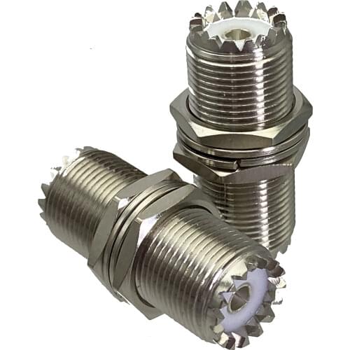 10pcs Adapter converter SO239 UHF female to SO239 female jack M16 nut bulkhead RF Connector