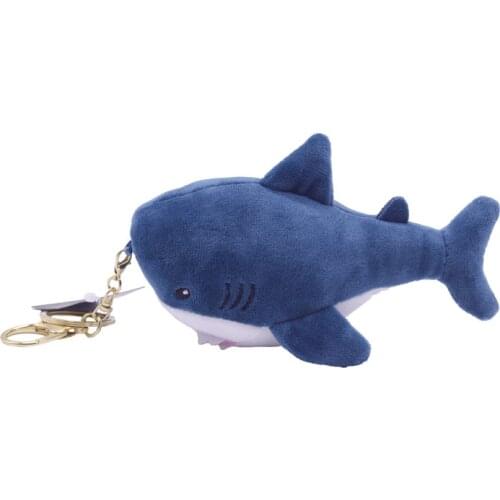 12Pcs/Lot 10CM Marine Life Shark Random Combination Mini Cute Soft Plush Keychain for Bag Key Pendant