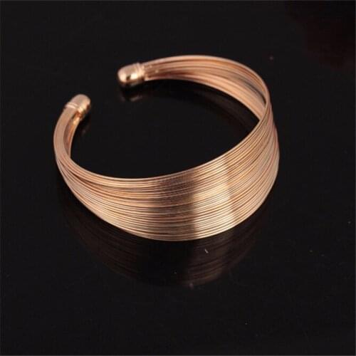 12pcs/Lot Open Size Metal Wire Chain Bracelet Bangles Multi-layer Jewelry Bracelt Femme Cuff Indian
