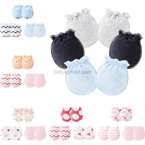 3Pairs Fashion Baby Anti Scratching Gloves Newborn Protection Face Cotton Scratch Mittens