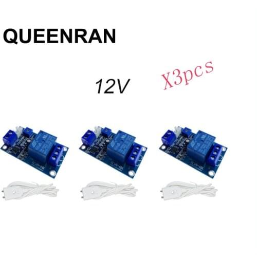 3pcs/lot Smart Home 12V Water Leakage Detector Relay Module Water Leaking Flood Overflow Sensor with Cable for Kitchen Bathroom