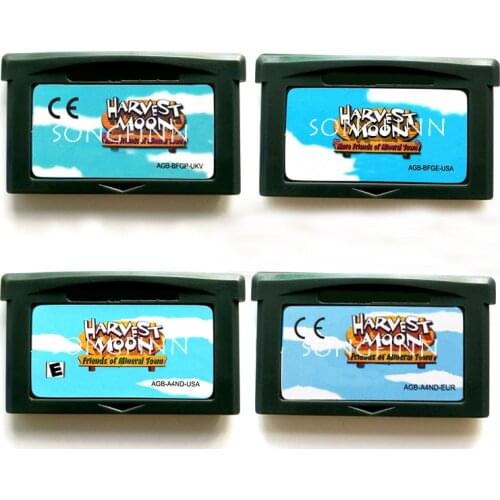 32 Bit High Quality for Harvest Moon More Friends of Mineral Town English Edition Video Game Cartridge USA Version Game Card