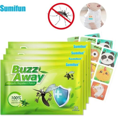 36pcs/lot Sumifun Mosquito Patch Cartoon Pest Control Plaster Repel Mosquitoes Insects Children Outdoor Camping Health Care