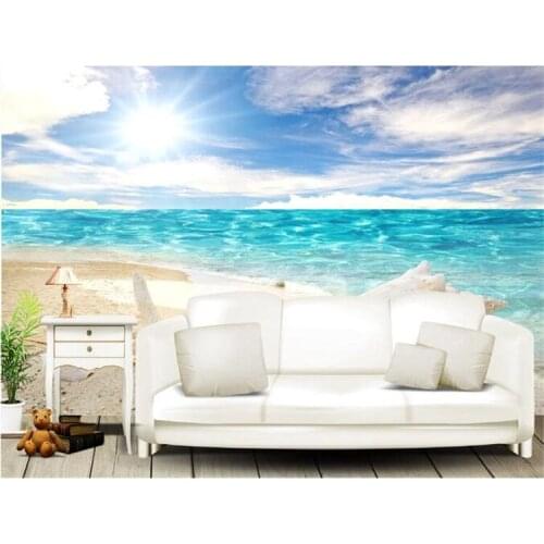 3d wallpaper custom mural non-woven wall stickers Sand shell sea star TV setting wall wallpaper for walls 3 d