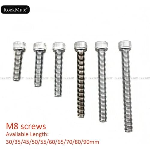 8mm Hexagon Hex Socket Cap Head Bolt Screw M8 30mm/35mm/45mm/50mm/55mm/60mm/65mm/70mm/80mm/90mm Long A2-70 304 Stainless Steel
