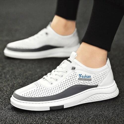 9S4U Men's Leather Sneakers