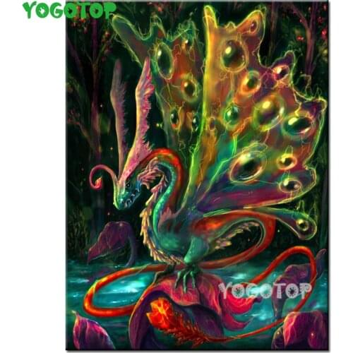 Butterfly Dragon full square round drill 5d diy diamond painting landscape,mosaic diamond full embroidery fantasy cartoon YY4947
