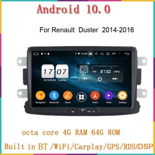 Capacitive screen GPS Navigator android 10.0 For RENAULT DUSTER Dacia Logan Sandero Xray 2 Car DVD Central Cassette Player map