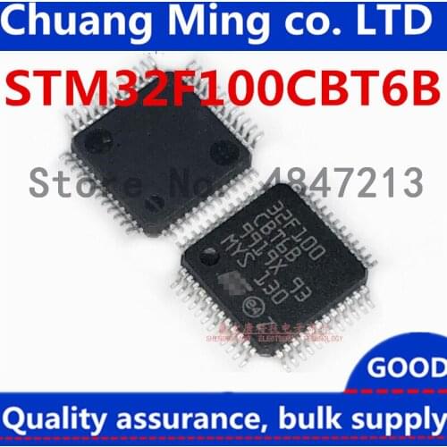 Free Shipping 50pcs/lots STM32F100CBT6B STM32F100CBT6 32F100CBT6B 32F100CBT6 QFP-48 IC In stock