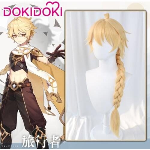 DokiDoki Game Genshin Impact Cosplay Halloween Traveler Sora Cosplay Wig Genshin Impact Traveler Kong Cosplay Hair