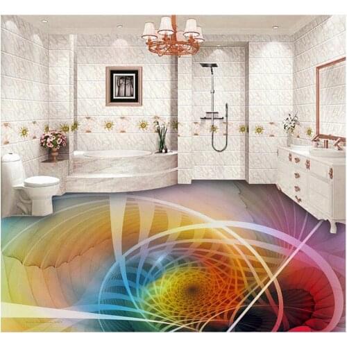 Cool 3D geometric textures fashion floor Videos pvc self-adhesive wallpaper bathroom floor wallpaper Home Decoration