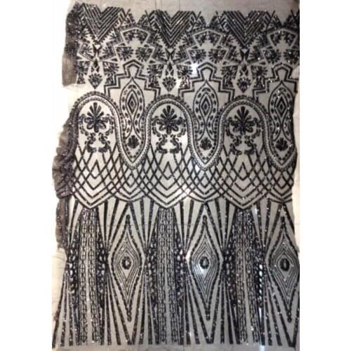 Nigerian Partys Dress lace fabric SYJ-11144 with sequins embroidered lace Fabric