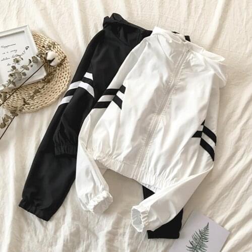 Japanese loose Spring casual fashion punk Vintage large size thin long sleeve summer stitching Harajuku College hooded jacket