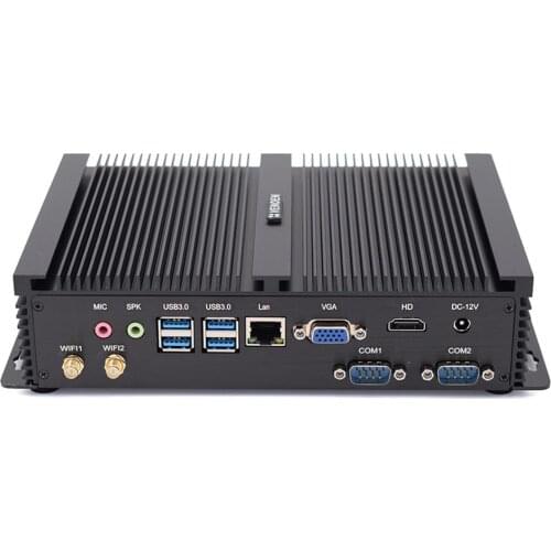 Intel core i5 5250u i3 7100u i7 4500u win7 2 COM HDMI VGA Dual Display industrial fanless design portible mini computer