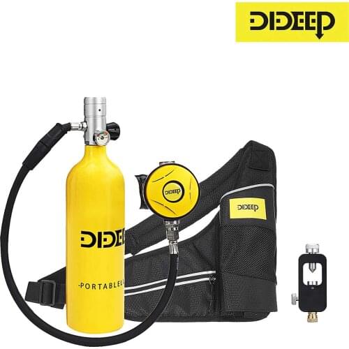 DIDEEP X4000 1L Mini Scuba Diving Tank Oxygen Cylinder Underwater Diving Set Air Oxygen Tank W/ Adapter & Storage Bag