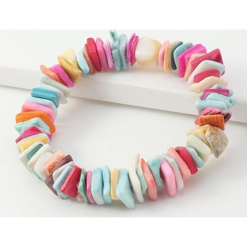 Fashion New Bohemia Handmade Stone Shell Adjustable Bracelet Bangles Jewelry for Women Female Boho Stone Bracelet Jewelry