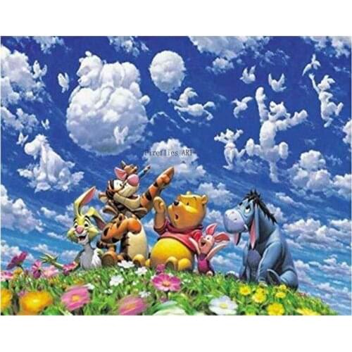 Disney DIY 5D Diamond Painting Winnie The Pooh and Tigger Cross Stitch Kits Full Drill Embroidery Diamond Mosaic Home Decor Gift