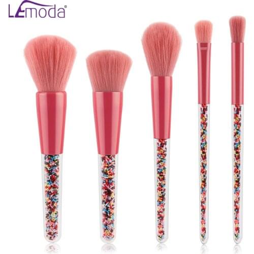 Lemoda 5Pcs Professional Makeup Brush Set Powder Brush Blush Foundation Eye Shadow Brush Cute Cosmetics Candy Theme Beauty Tools