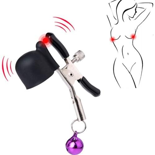 Newest Women Nipple Clamps Breast Nipple Vibrating Clip with Chain Slave Fetish Sex Toys Promotion
