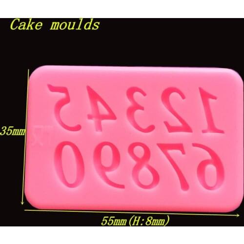 Wholesale Silicone mold K428 Size 55*35*8mm Arabic numbers shape Decoration Fondant cake mold chocolate mold Free shipping